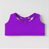 Kurve Girls Sleeveless Tank Top - Seamless Stretchy Strappy Back Crop Racerback Bra - Shirt Sports Bra for Kids, UPF 50+ Made in USA, Neon Purple-83, Age 9-14 view 2