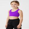 Kurve Girls Sleeveless Tank Top - Seamless Stretchy Strappy Back Crop Racerback Bra - Shirt Sports Bra for Kids, UPF 50+ Made in USA, Neon Purple-83, Age 9-14 view 4