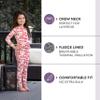 Rocky Thermal Underwear Kids Girls Thermal Underwear Set Long Johns kid Thermals Kid Base Layer kids thermals top bottom set, Thermal Set inner fleece, X-Small, Floral Design view 2