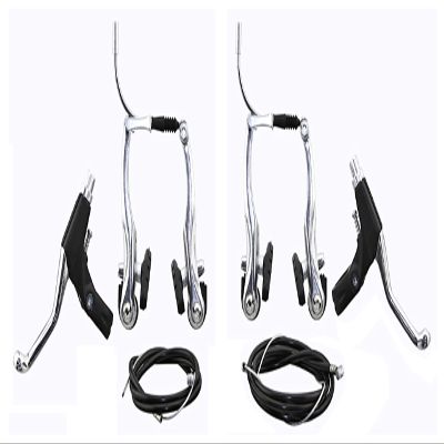 Lowrider Chrome Alloy 408 Bike V-Brake with Lever. Front and Rear Bicycle Brake Set Bike Brake Set