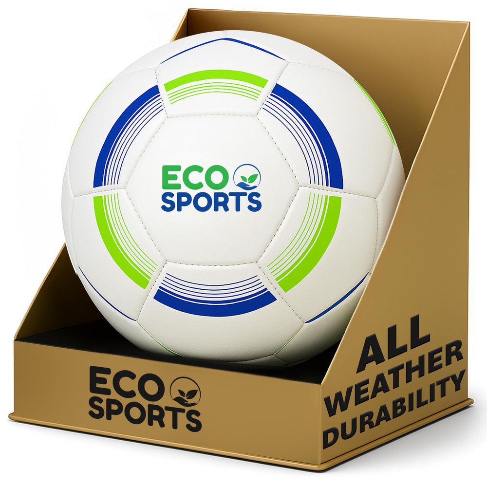 Eco Sports Kids Soccer Ball Size 3 Soccer Ball Boys and Girls with TPU Cover and Long Air Retention for Training and Practice Ages 8 and Under Blue & Green