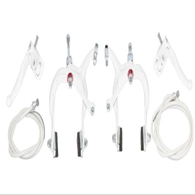 Lowrider White Alloy Bike Mx Brake Set. Front and Rear Bicycle Brake Set Bike Brake Set