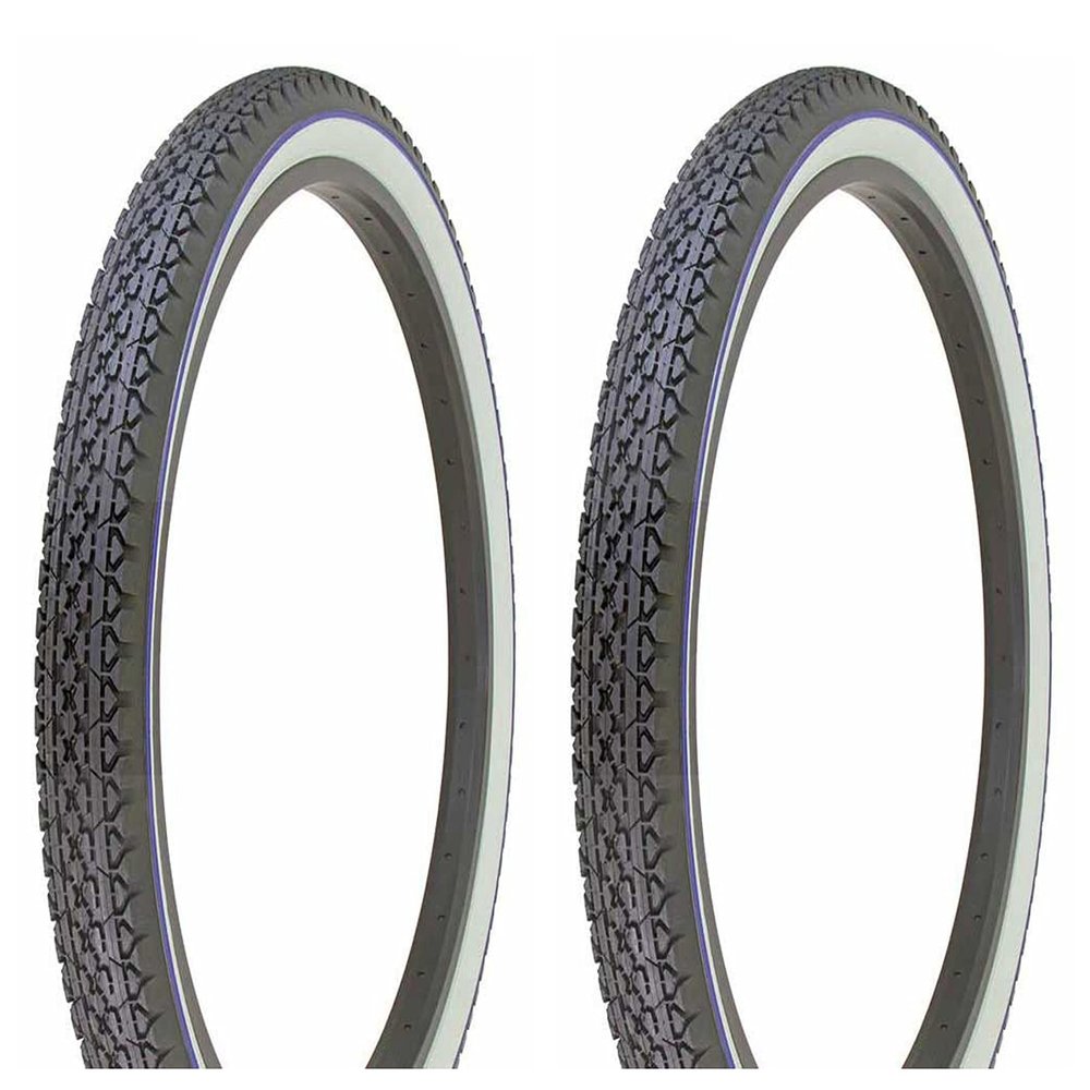 Two Bike tire Duro 26 x 2.125 Black/White Side Wall Blue Line HF-133. Bicycle tire,Bike Parts,Bicycle Parts