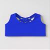 Kurve Girls Sleeveless Tank Top - Seamless Stretchy Strappy Back Crop Racerback Bra - Shirt Sports Bra for Kids, UPF 50+ Made in USA, Cobalt-83, Age 9-14 view 2