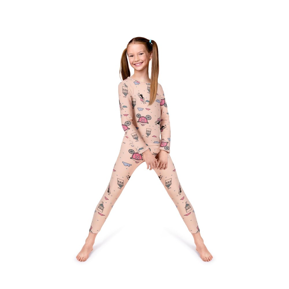 Rocky Thermal Underwear Kids Girls Thermal Underwear Set Toddler Long Johns kid Thermals Kid Base Layer kids thermals top bottom set, Magical Fairy Design, X-Small, Standard-185 GSM, THERMALS SET