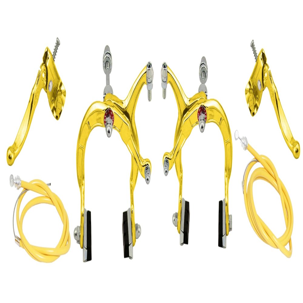 Lowrider Gold Alloy Bike Mx Brake Set. Front and Rear Bicycle Brake Set Bike Brake Set