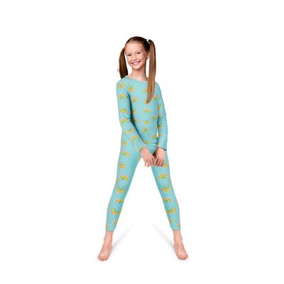 Rocky Thermal Underwear Kids Girls Thermal Underwear Set Long Johns kid Thermals Kid Base Layer kids thermals top bottom set, Thermal Set inner fleece, Medium, Rainbow Design