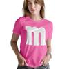 Letter M Halloween Costumes T-Shirt | Funny Cool Graphic tee idea | for Women Azalea Pink view 1