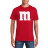Letter M Halloween Costumes T-Shirt | Funny Cool Graphic Tee Idea | for Men Red view 1