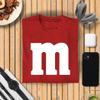 Letter M Halloween Costumes T-Shirt | Funny Cool Graphic Tee Idea | for Men Red view 2