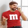 Letter M Halloween Costumes T-Shirt | Funny Cool Graphic Tee Idea | for Men Red view 3