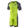 Synergy Triathlon Tri Suit - Men's Elite Short Sleeve Trisuit Cycling Skinsuit (Neon Lime/Steel, Small) view 1