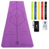 BodyForge Yoga Mat Thick Exercise Mat Thick Non-Slip Extra Thick High-Density Pilates (Purple/Pink) & Resistance Exercise Loop Exercise Bands with Instruction Guide and Carry Bag, Set of 5 Bundle view 1