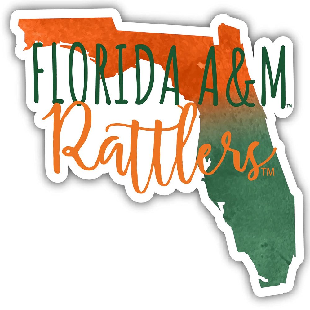 Florida A&M Rattlers Watercolor State Die Cut Decal 2-Inch Officially Licensed Collegiate Product