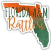 Florida A&M Rattlers Watercolor State Die Cut Decal 2-Inch Officially Licensed Collegiate Product view 1