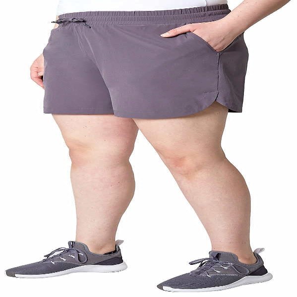 Mondetta Womens Pull-On Short (Purple Charcoal, X-Large)