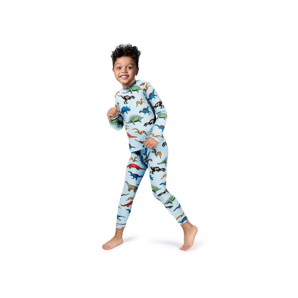 Rocky Thermal Underwear Kids, Boys Thermal Underwear Set Long Johns Thermals Kids Base Layer kid thermals top bottom set Boys Winter Clothes Shirt & Pants, Ski/Extreme Cold (Dinosaur, Large)