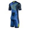 Synergy Triathlon Tri Suit - Men's Elite Short Sleeve Trisuit Cycling Skinsuit (Ocean/Neon Lime, X-Large) view 2