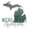 Michigan State Spartans Watercolor State Die Cut Decal 2-Inch Officially Licensed Collegiate Product view 1