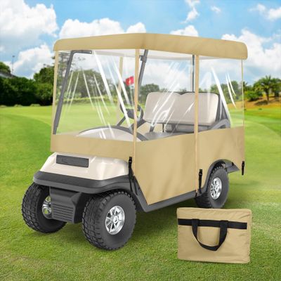 SHANTRA Golf Cart Enclosure, Golf Cart Cover for 2 Passengers with 4-Sided Transparent Windows, Portable & Universal Rain Cover with Carrying Bag - 54 x 41 x 53 inch, Waterproof