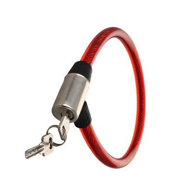 Yinpecly Bicycle Lock Cable 620mm Length Iron Bicycle Steel Door Lock Home Car Bicycle Shop Office Motorcycle Red 2PCS