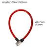 Yinpecly Bicycle Lock Cable 620mm Length Iron Bicycle Steel Door Lock Home Car Bicycle Shop Office Motorcycle Red 2PCS view 3