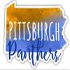 Pittsburgh Panthers Watercolor State Die Cut Decal 2-Inch Officially Licensed Collegiate Product view 1