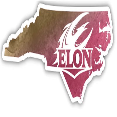 Elon University Watercolor State Decorative Decal 4-Inch Officially Licensed Collegiate Product