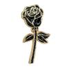 Black Rose Enamel Pin with Safety Backing view 1