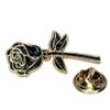 Black Rose Enamel Pin with Safety Backing view 2