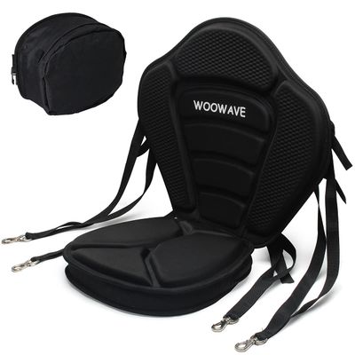 WOOWAVE Kayak Seat Thickened Padded Paddleboard Seat Adjustable Boat Seat Cushioned Fishing Seats High Back Comfortable Backrest Support with Detachable Back Storage Bag for Universal Sit