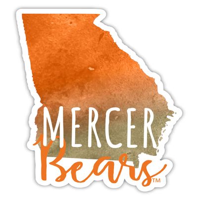 Mercer University Watercolor State Die Cut Decal 4-Inch Officially Licensed Collegiate Product