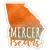 Mercer University Watercolor State Die Cut Decal 4-Inch Officially Licensed Collegiate Product view 1