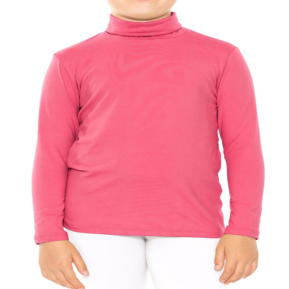 Girl's Long Sleeve Turtleneck Top Hot Pink Small