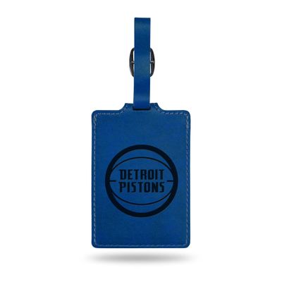 Rico Industries NBA Detroit Pistons Blue Laser Engraved Ultra Suede Luggage Tag - Includes ID Card