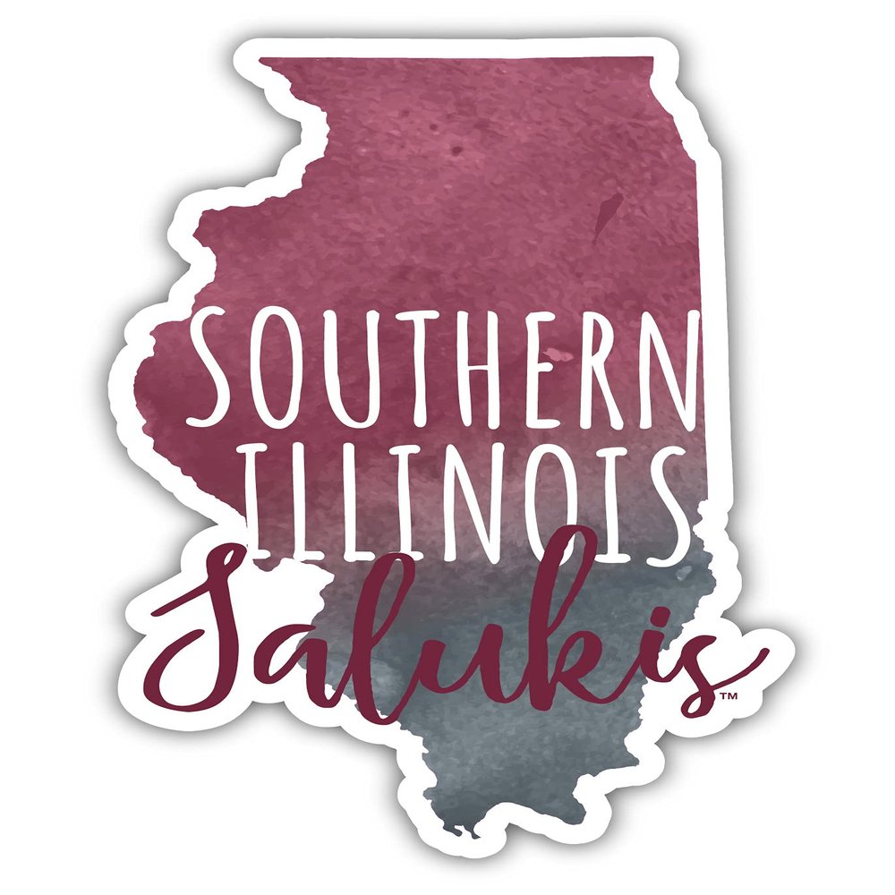 Southern Illinois Salukis Watercolor State Die Cut Decal 2-Inch Officially Licensed Collegiate Product
