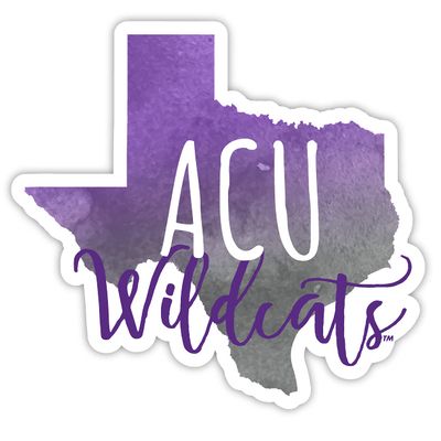 Abilene Christian University Watercolor State Decorative Decal 4-Inch Officially Licensed Collegiate Product