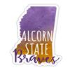 Alcorn State Braves Watercolor State Die Cut Decal 4-Inch Officially Licensed Collegiate Product view 1