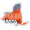 Syracuse Orange Watercolor State Die Cut Decal 2-Inch Officially Licensed Collegiate Product view 1