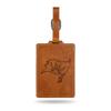 NFL Rico Industries Tampa Bay Buccaneers Brown Laser Engraved Ultra Suede Luggage Tag - Includes ID Card view 1