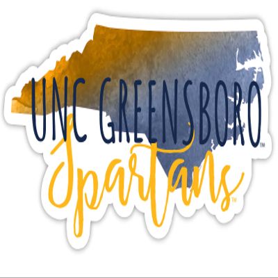 North Carolina Greensboro Spartans Watercolor State Die Cut Decal 4-Inch Officially Licensed Collegiate Product