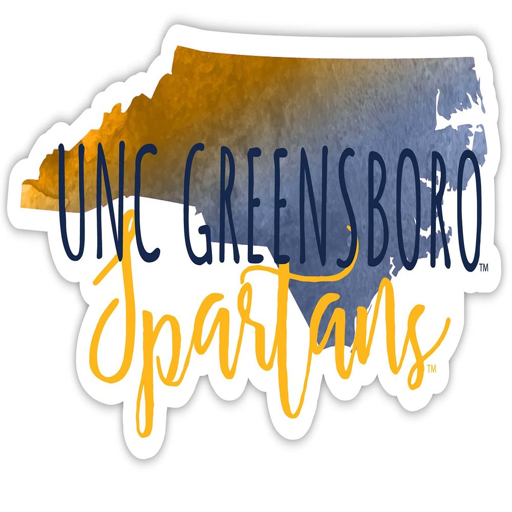 North Carolina Greensboro Spartans Watercolor State Die Cut Decal 4-Inch Officially Licensed Collegiate Product
