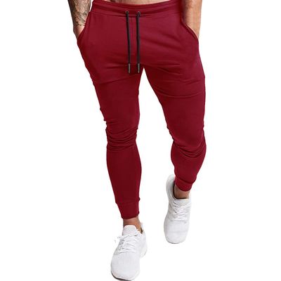 A WATERWANG Men's Slim Jogger Pants, Tapered Athletic Sweatpants for Jogging Running Exercise Gym Workout (Wine Red, X-Large)