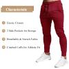 A WATERWANG Men's Slim Jogger Pants, Tapered Athletic Sweatpants for Jogging Running Exercise Gym Workout (Wine Red, X-Large) view 3