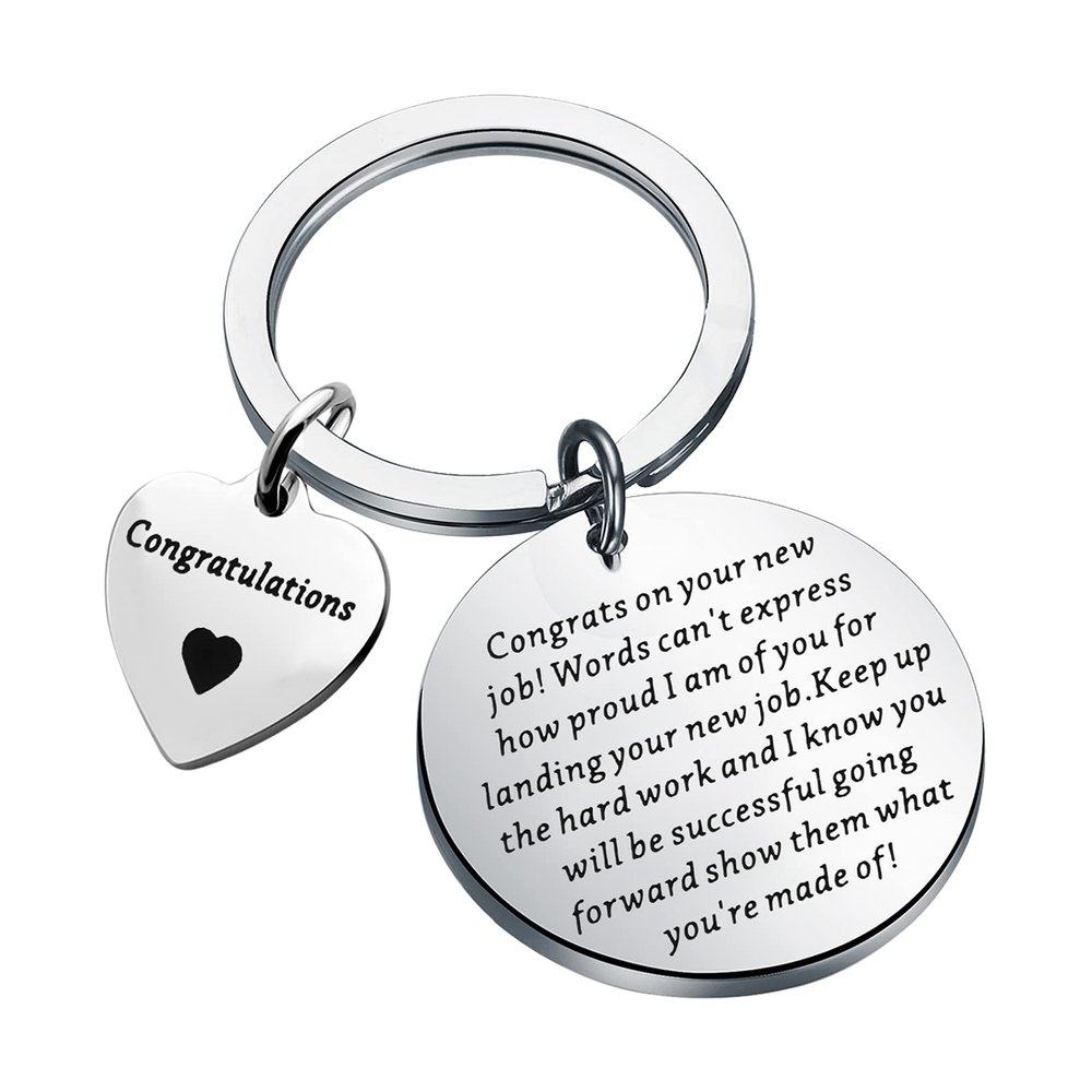 TGBJE New Job Congratulations Keychain - Coworker Leaving Gift, First Job Gift (Congrats New Job)