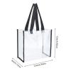 HAOGUAGUA 2-Pack Clear Tote Bag Stadium Approved 12x12x6, Transparent See Through Clear Tote Bag for Work, Sports Games, Concerts, Beach (Black) view 3