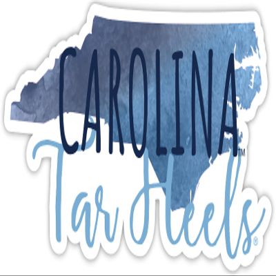 UNC Tar Heels Watercolor State Die Cut Decal 4-Inch Officially Licensed Collegiate Product