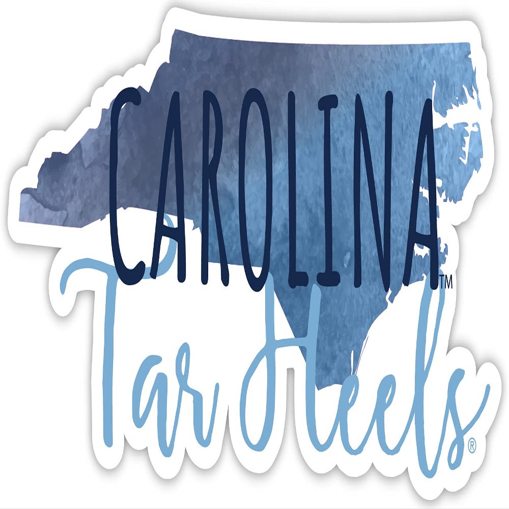 UNC Tar Heels Watercolor State Die Cut Decal 4-Inch Officially Licensed Collegiate Product