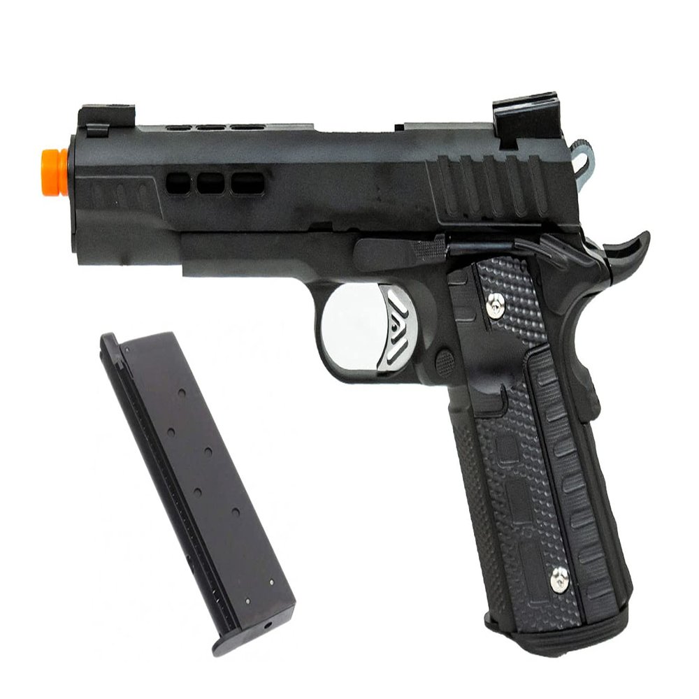 330 FPS KP 1911 Ascend Airsoft Custom Blowback Gas Metal Frame Airsoft Hand Pistol 6mm BBS (Black)