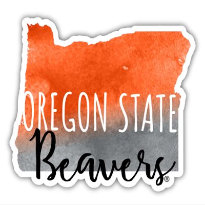 Oregon State Beavers Watercolor State Decorative Decal 4-Inch Officially Licensed Collegiate Product